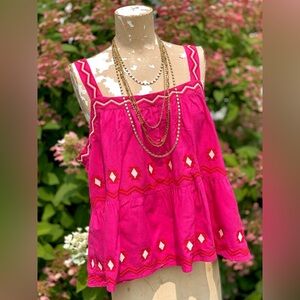 LOFT Boho Linen Tank XL